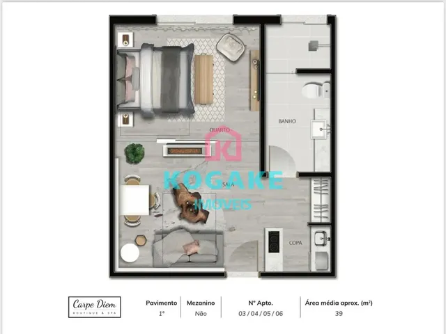 Apartamento com 39m² 1 quarto e 1 banheiro, à venda, no bairro Morro Do Elefante em Campos Do Jordão