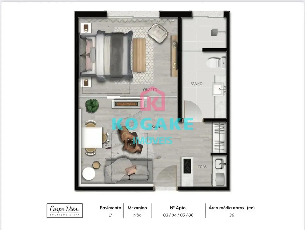 Apartamento, 1 quarto, 39 m² - Foto 2