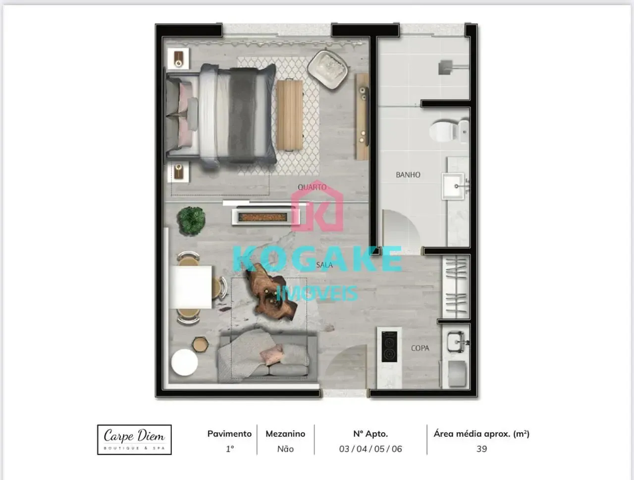 Apartamento, 1 quarto, 39 m² - Foto 2
