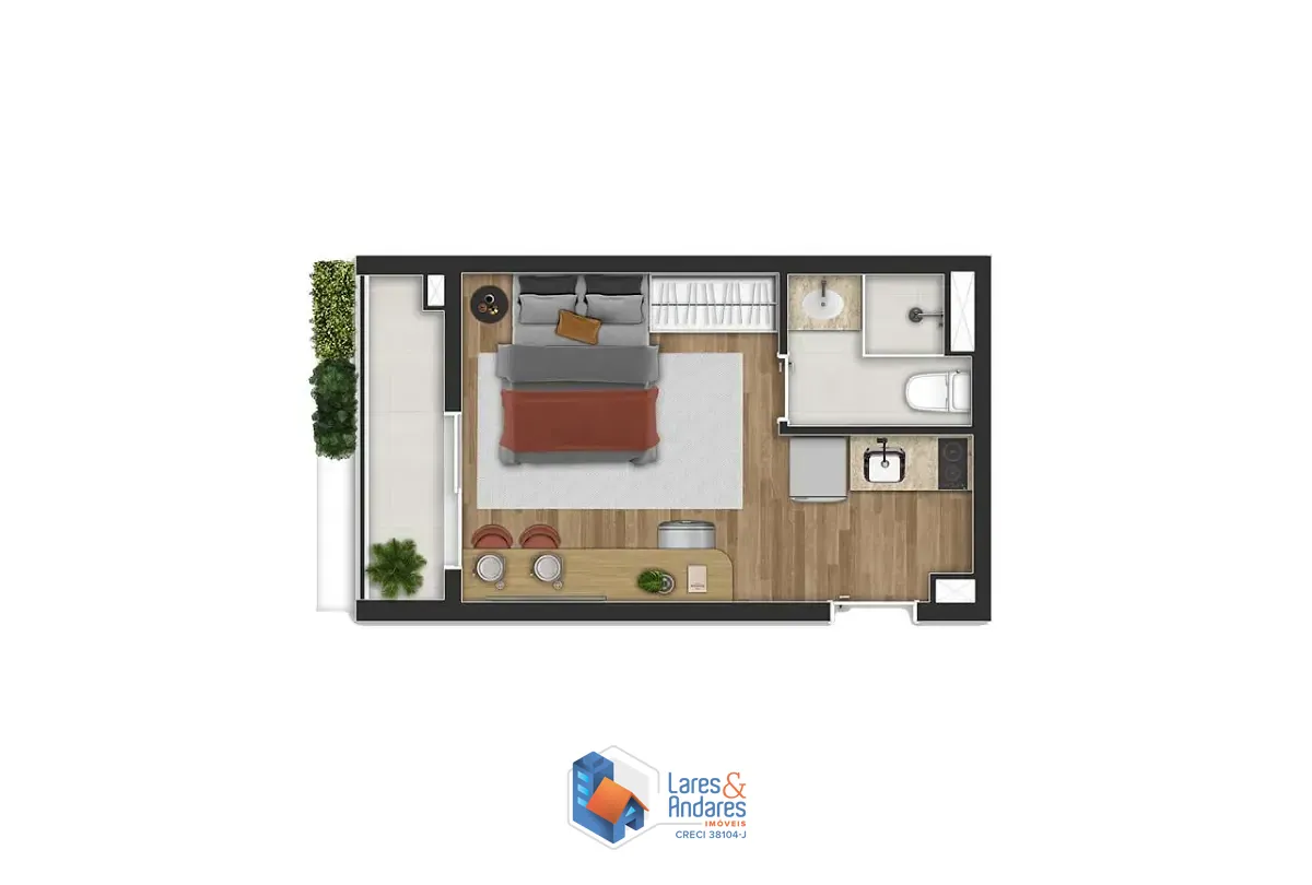 Apartamento, 1 quarto, 24 m² - Foto 2