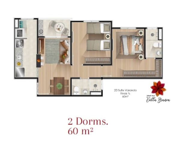 Foto do Apartamento - Apartamento com 2 dormitórios à venda, 60 m² por R$ 375.000,00 - Villa Branca - Jacareí/SP | RUSSI IMÓVEIS