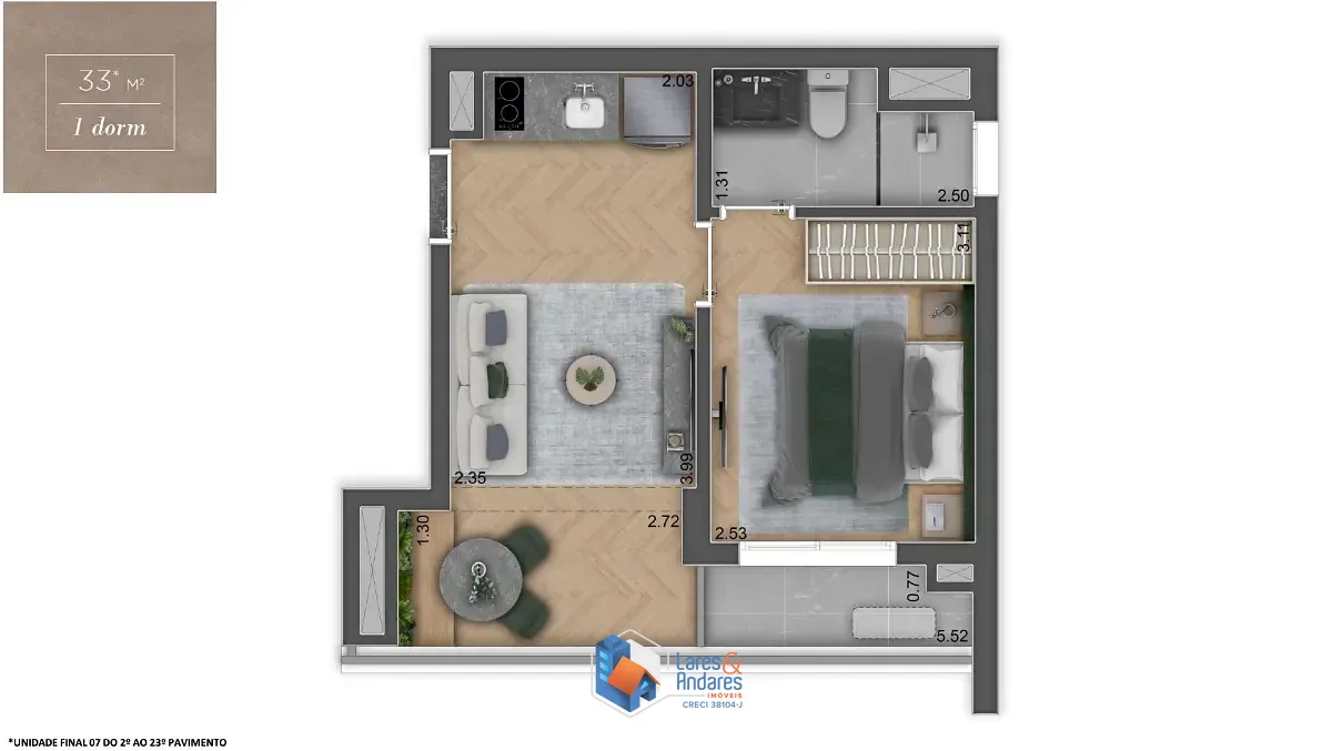 Apartamento, 1 quarto, 33 m² - Foto 28
