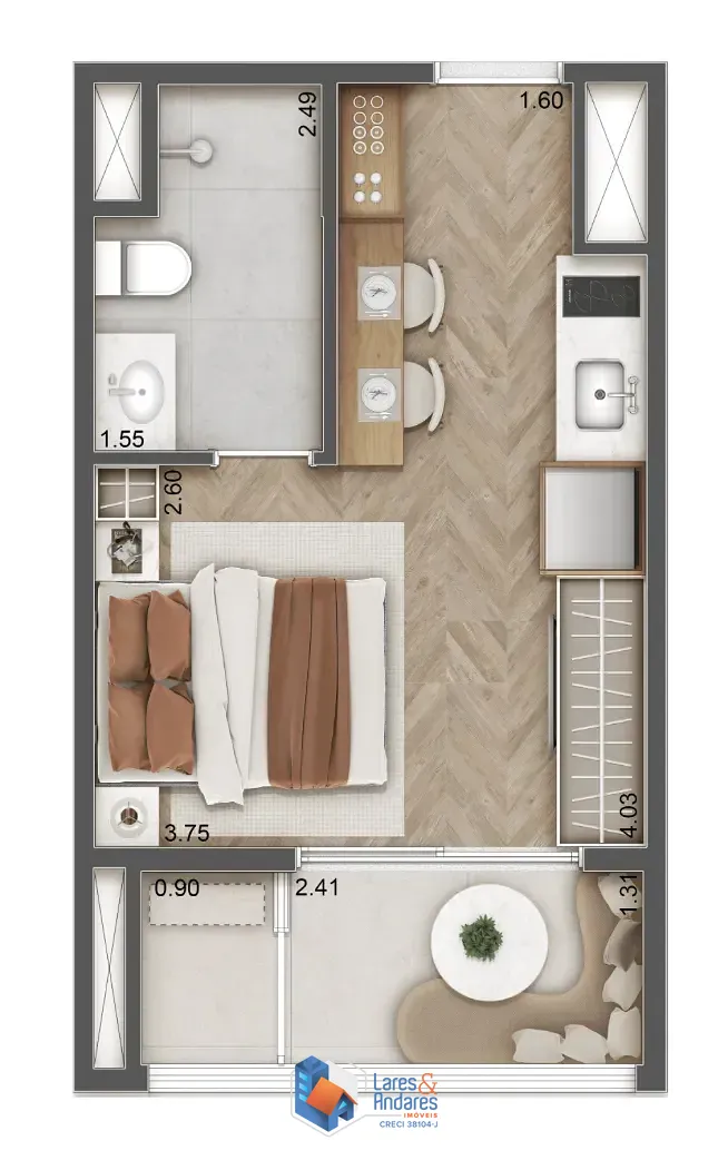 Apartamento, 1 quarto, 26 m² - Foto 9