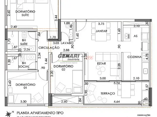 Apartamento com 87m² 3 quartos e 3 banheiros, à venda, no bairro Centro em Indaiatuba