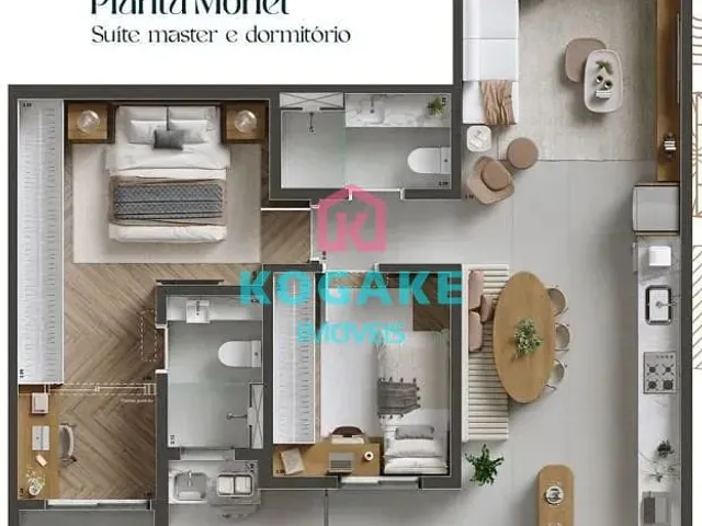Apartamento com 71m² 2 quartos e 2 banheiros, à venda, no bairro Vila Adyana em São José Dos Campos