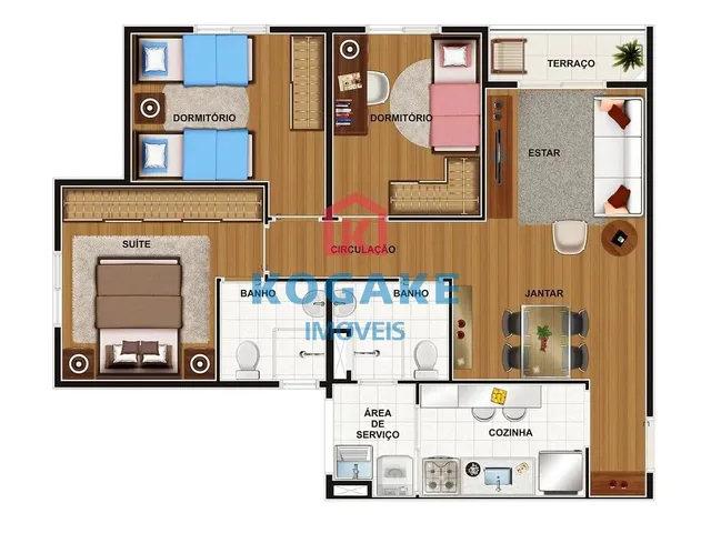 Apartamento com 10m² 3 quartos e 2 banheiros, à venda, no bairro Conjunto Residencial Trinta e Um de Março em São José Dos Campos
