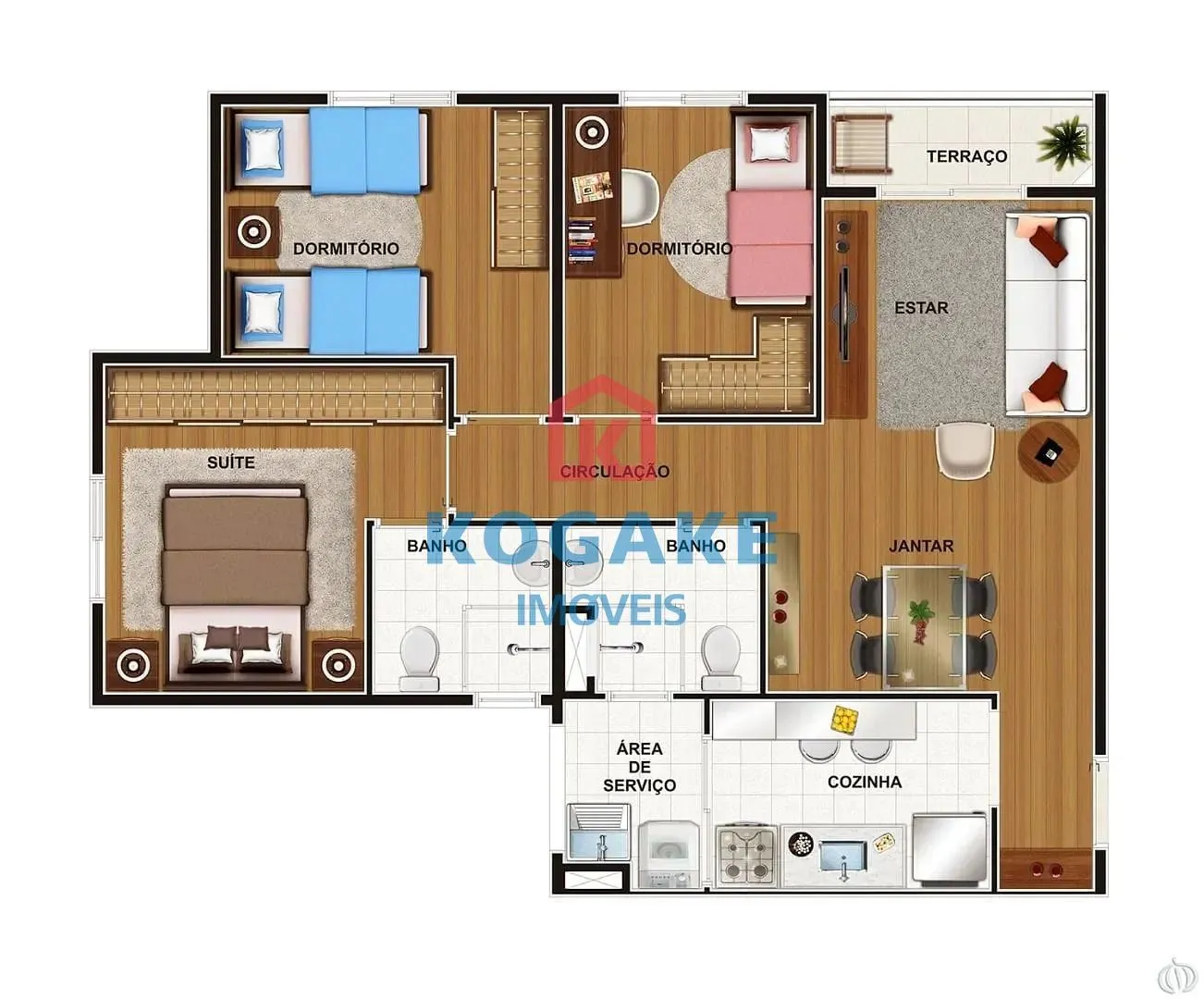 Apartamento, 3 quartos, 68 m² - Foto 3