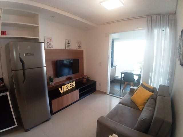 Foto do Apartamento - Apartamento Mobiliado para locação ! 39m² área útil, Varanda Gourmet, Suíte, 1 vaga de garagem, Lazer completo, bairro do Panamby - São Paulo, SP | Paulista Imóveis