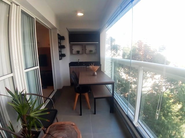 Foto do Apartamento - Apartamento Mobiliado para locação ! 39m² área útil, Varanda Gourmet, Suíte, 1 vaga de garagem, Lazer completo, bairro do Panamby - São Paulo, SP | Paulista Imóveis