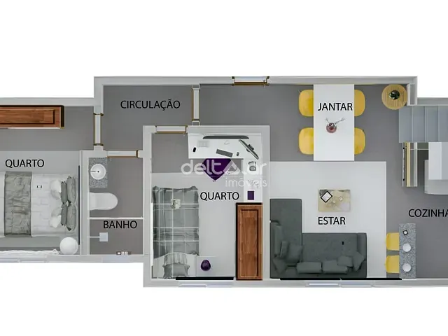Apartamento com 47m² 2 quartos e 1 banheiro, à venda, no bairro Jardim Leblon em Belo Horizonte