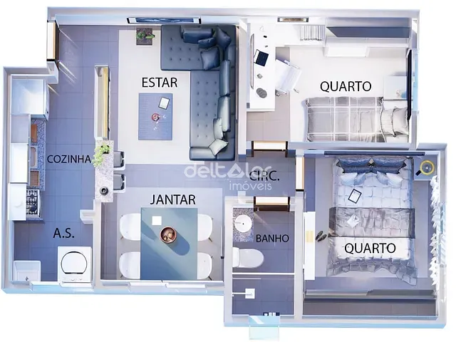 Apartamento com 47m² 2 quartos e 1 banheiro, à venda, no bairro Jardim Leblon em Belo Horizonte