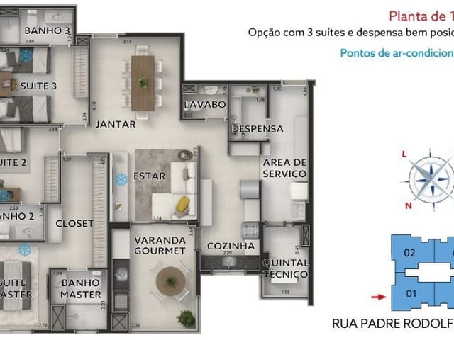Foto do Apartamento - Apartamento à venda no Vila Ema com 117m² | RUSSI IMÓVEIS