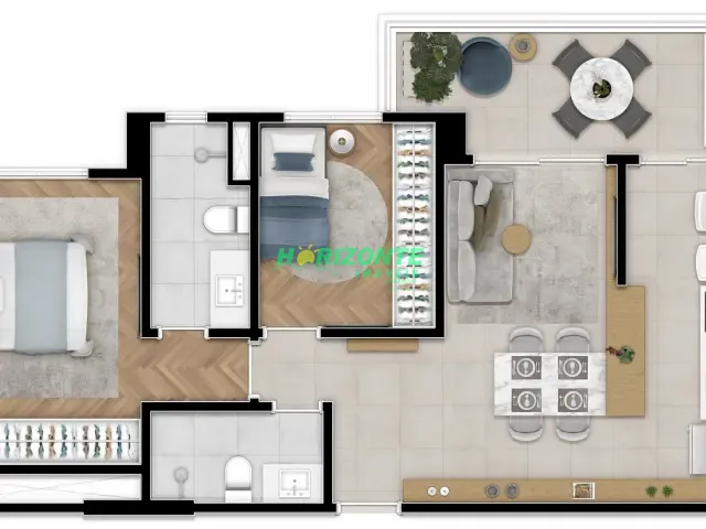 Apartamento 2 quartos e 2 banheiros, à venda, no bairro Jardim Aquarius em São José dos Campos
