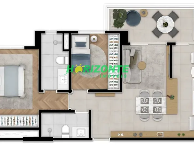 Apartamento 2 quartos e 2 banheiros, à venda, no bairro Jardim Aquarius em São José dos Campos