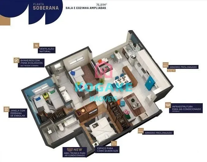 Apartamento, 2 quartos, 56 m² - Foto 4