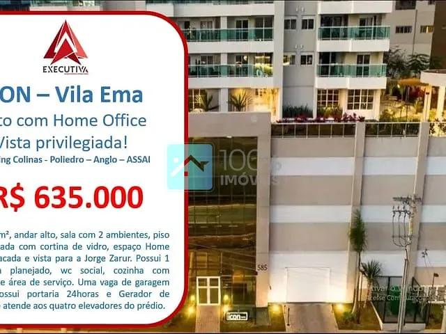 Apartamento com 66m², à venda, no bairro Vila Ema em São José dos Campos