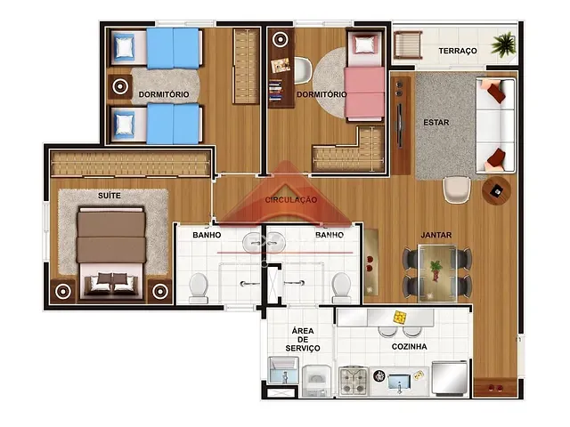 Apartamento com 64m² 3 quartos e 2 banheiros, à venda, no bairro Conjunto Residencial Trinta e Um de Março em São José dos Campos