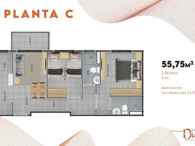 Apartamento 2 quartos e 2 banheiros, à venda, no bairro Monte Castelo em São José dos Campos