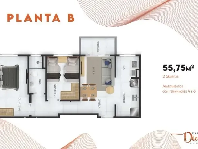 Apartamento 2 quartos e 2 banheiros, à venda, no bairro Monte Castelo em São José dos Campos