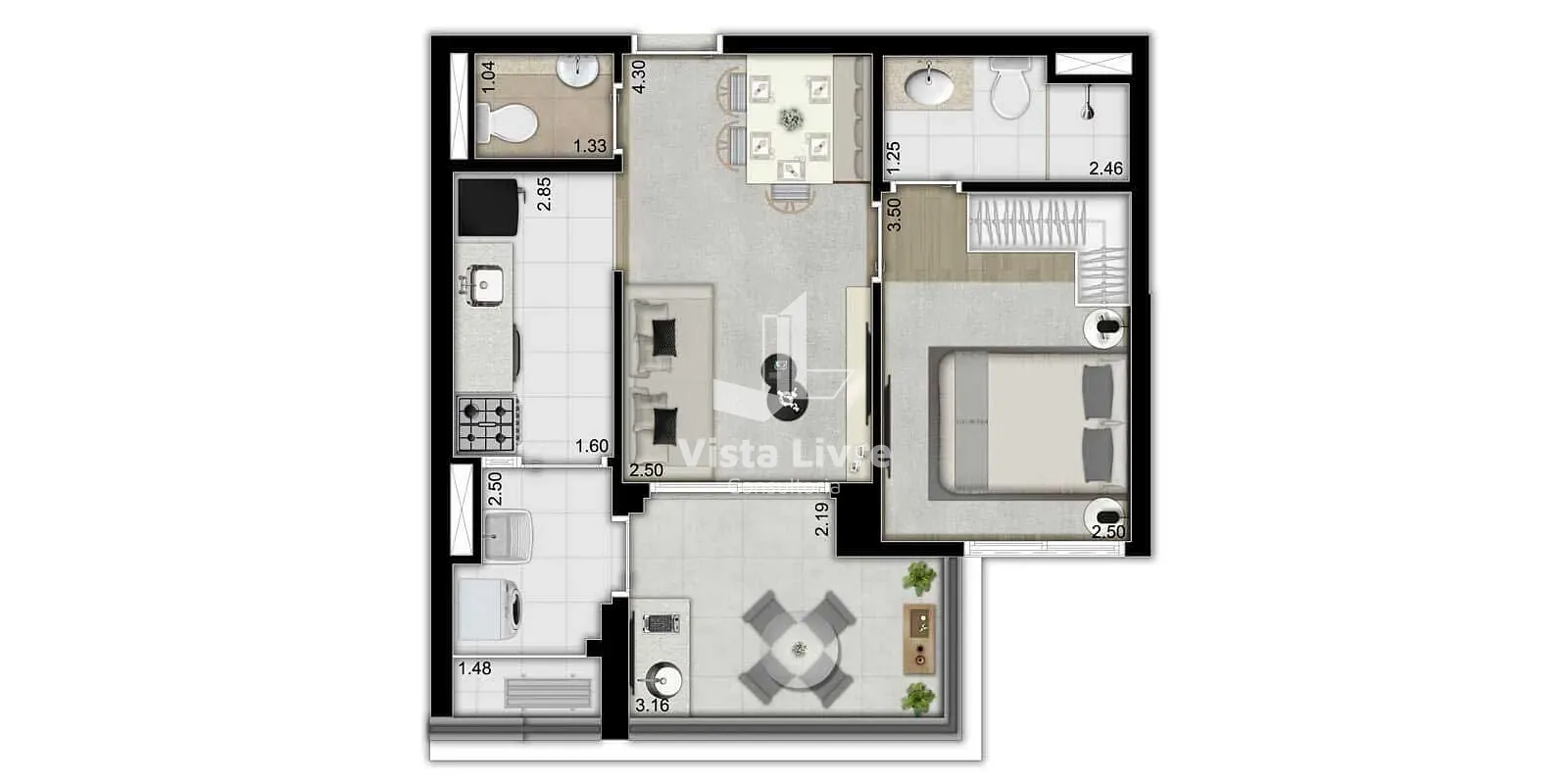 Apartamento, 1 quarto, 47 m² - Foto 11
