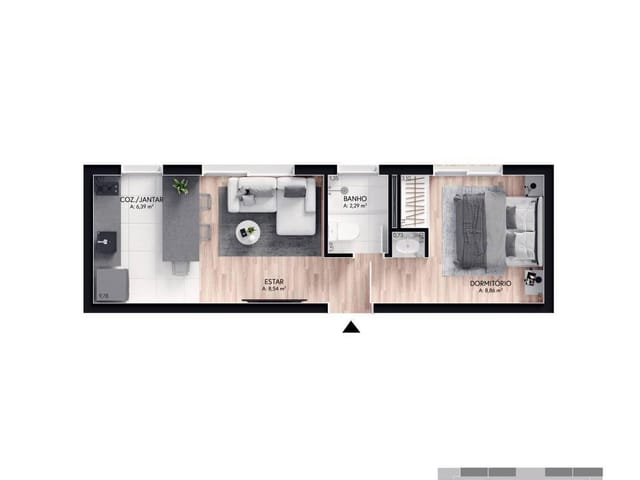Apartamento 1 quarto e 1 banheiro, à venda, no bairro São Gonçalo em Pelotas