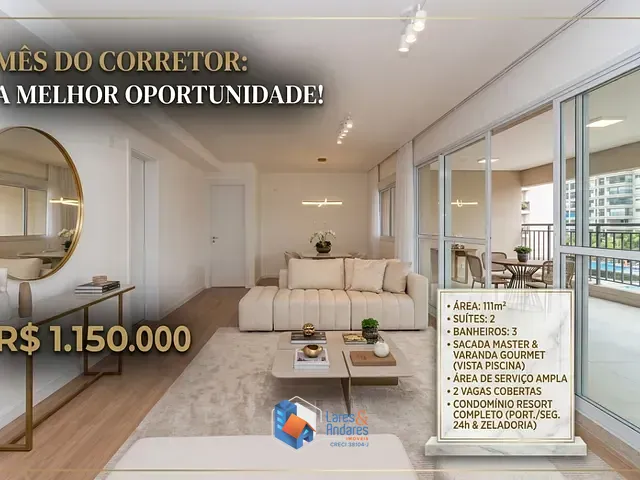 Apartamento com 111m² 2 quartos e 3 banheiros, à venda, no bairro Brás em São Paulo