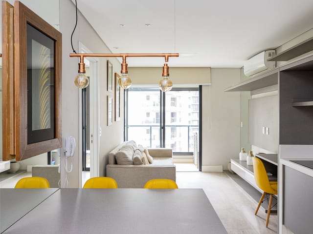 Foto do Apartamento - Apartamento à venda com 42 m² Mobiliados no Campo Belo, Porteira Fechada ao Lado do Metrô - Campo Belo, São Paulo, SP | Paulista Imóveis