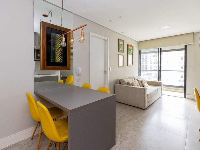 Foto do Apartamento - Apartamento à venda com 42 m² Mobiliados no Campo Belo, Porteira Fechada ao Lado do Metrô - Campo Belo, São Paulo, SP | Paulista Imóveis