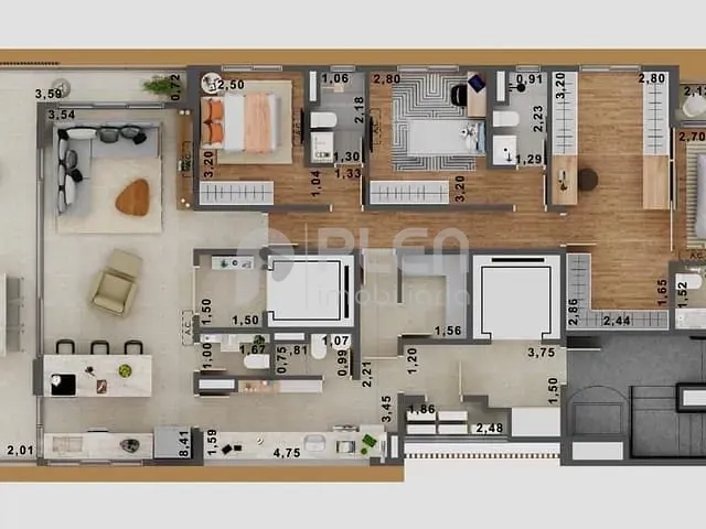 Apartamento 3 quartos e 4 banheiros, à venda, no bairro Jardim Leonor Mendes de Barros em São Paulo