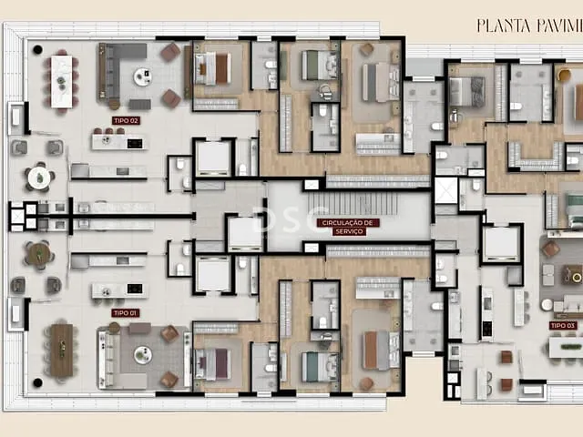 Apartamento com 372m² 3 quartos e 5 banheiros, à venda, no bairro Batel em Curitiba