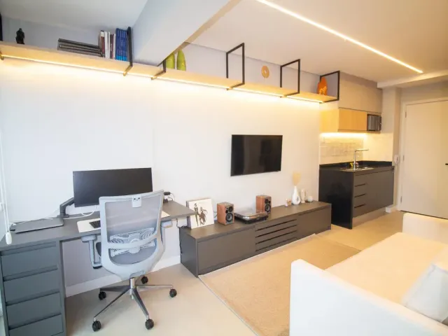 Foto do Apartamento - Apartamento 33 m² para venda, Moderno, Mobiliado e Bem Localizado - Santo Amaro, São Paulo, SP | Paulista Imóveis