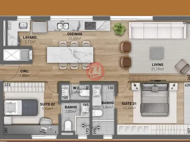 Apartamento com 81m² 2 quartos e 2 banheiros, à venda, no bairro Mont Serrat em Porto Alegre