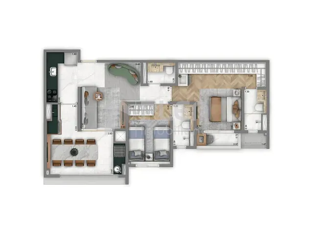 Apartamento 2 quartos e 3 banheiros, à venda, no bairro Jardim Anália Franco em São Paulo