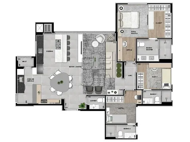 Apartamento com 268m² 3 quartos e 4 banheiros, à venda, no bairro Gleba Fazenda Palhano em Londrina
