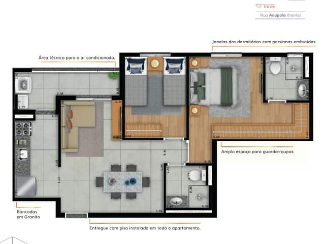 Foto do Apartamento - Apartamento com 1 dormitório à venda, 44 m² por R$ 287.900,00 - Parque Industrial - São José dos Campos/SP | RUSSI IMÓVEIS
