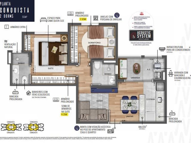 Foto do Apartamento - Apartamento à venda 3 Quartos, 1 Suite, 2 Vagas, 75M², Parque Industrial, São José dos Campos - SP | Edifício Maranata Parque | RUSSI IMÓVEIS