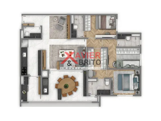 Apartamento 3 quartos e 4 banheiros, à venda, no bairro Vila Regente Feijó em São Paulo