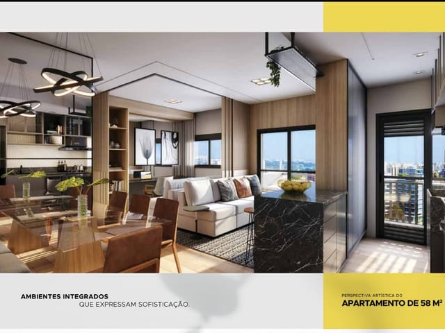 Apartamento com 58m² 2 quartos e 2 banheiros, à venda, no bairro Jardim Esplanada em São José Dos Campos