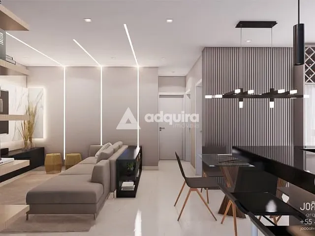 Apartamento com 129m² 3 quartos e 2 banheiros, à venda, no bairro Jardim Carvalho em Ponta Grossa