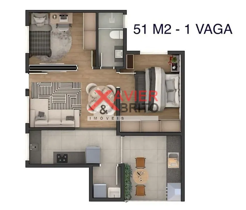 Apartamento, 2 quartos, 53 m² - Foto 7