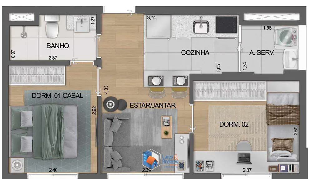 Apartamento, 2 quartos, 38 m² - Foto 13
