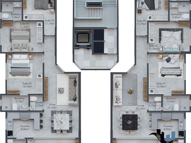 Apartamento com 182m², à venda, no bairro Meia Praia em Itapema