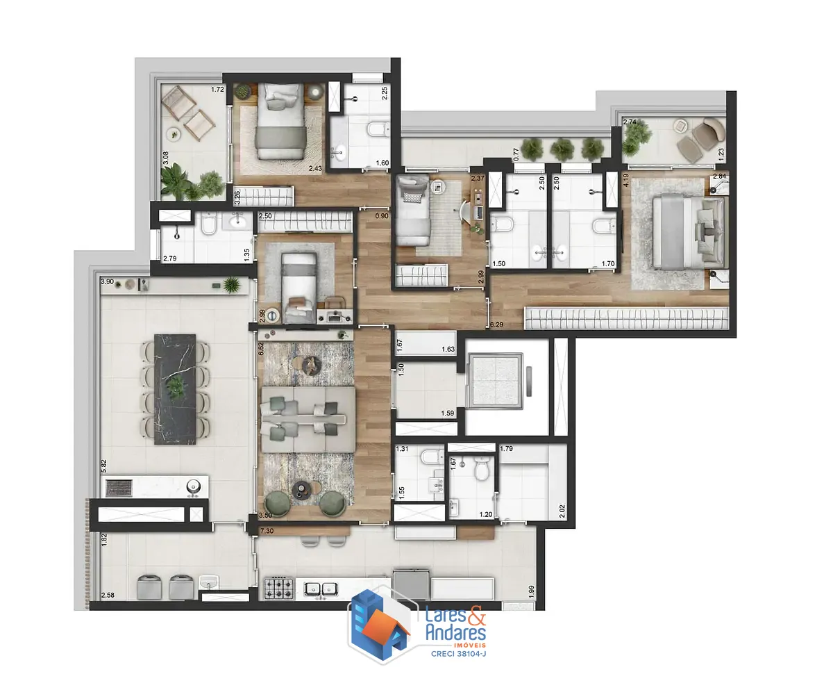 Apartamento, 3 quartos, 176 m² - Foto 2