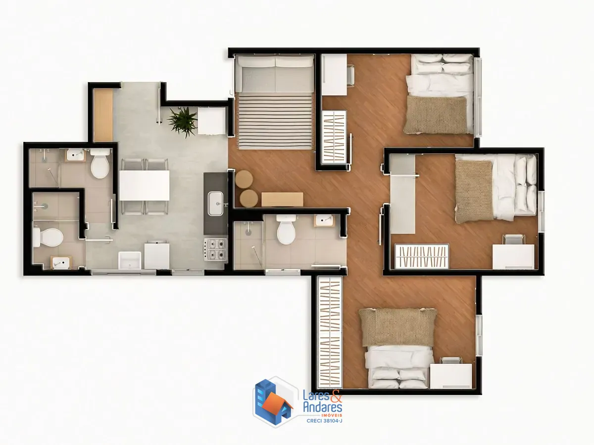 Apartamento, 3 quartos, 64 m² - Foto 39