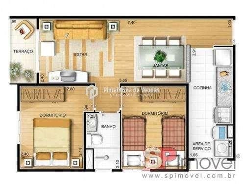 Apartamento 2 quartos e 1 banheiro, à venda, no bairro Jardim Vila Formosa em São Paulo