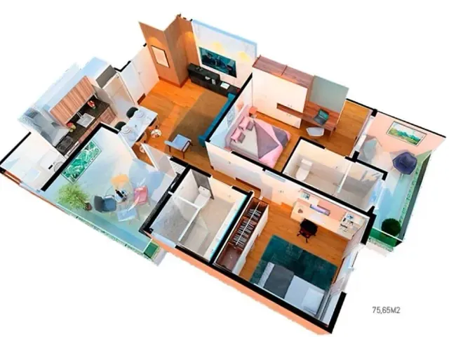 Apartamento com 76m² 2 quartos e 2 banheiros, à venda, no bairro Jardim Aquárius em São José dos Campos