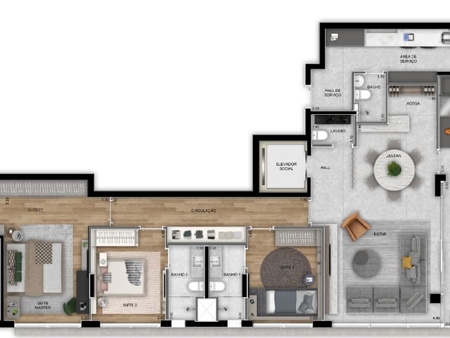 Apartamento com 293m² 3 quartos e 4 banheiros, à venda, no bairro Bigorrilho em Curitiba