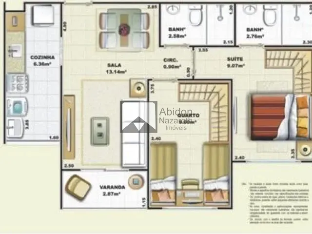 Apartamento com 58m² 2 quartos e 1 banheiro, à venda, no bairro Maria Paula em São Gonçalo