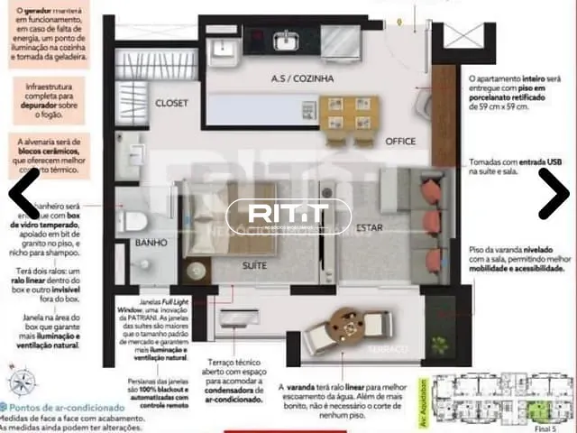 Apartamento com 46m² 1 quarto e 1 banheiro, à venda, no bairro Vila Lídia em Campinas