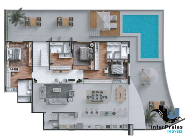 Apartamento com 208m², à venda, no bairro Praia Brava em Itajaí